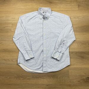 Robert Graham Shirt Mens Extra Large Blue Wall Street Money Bags Long Sleeve